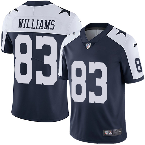 Nike Cowboys #83 Terrance Williams Navy Blue Thanksgiving Men's Stitched NFL Vapor Untouchable Limited Throwback Jersey - Click Image to Close